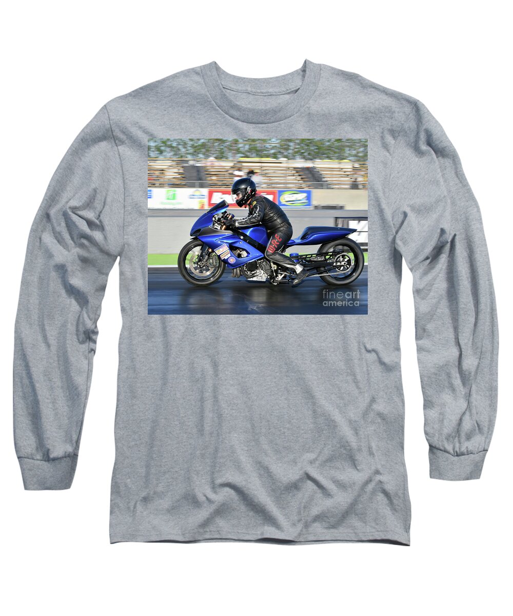 Motorcycle Long Sleeve T-Shirt featuring the photograph Mancup SGMP 2017 by JT #74 by Jack Norton