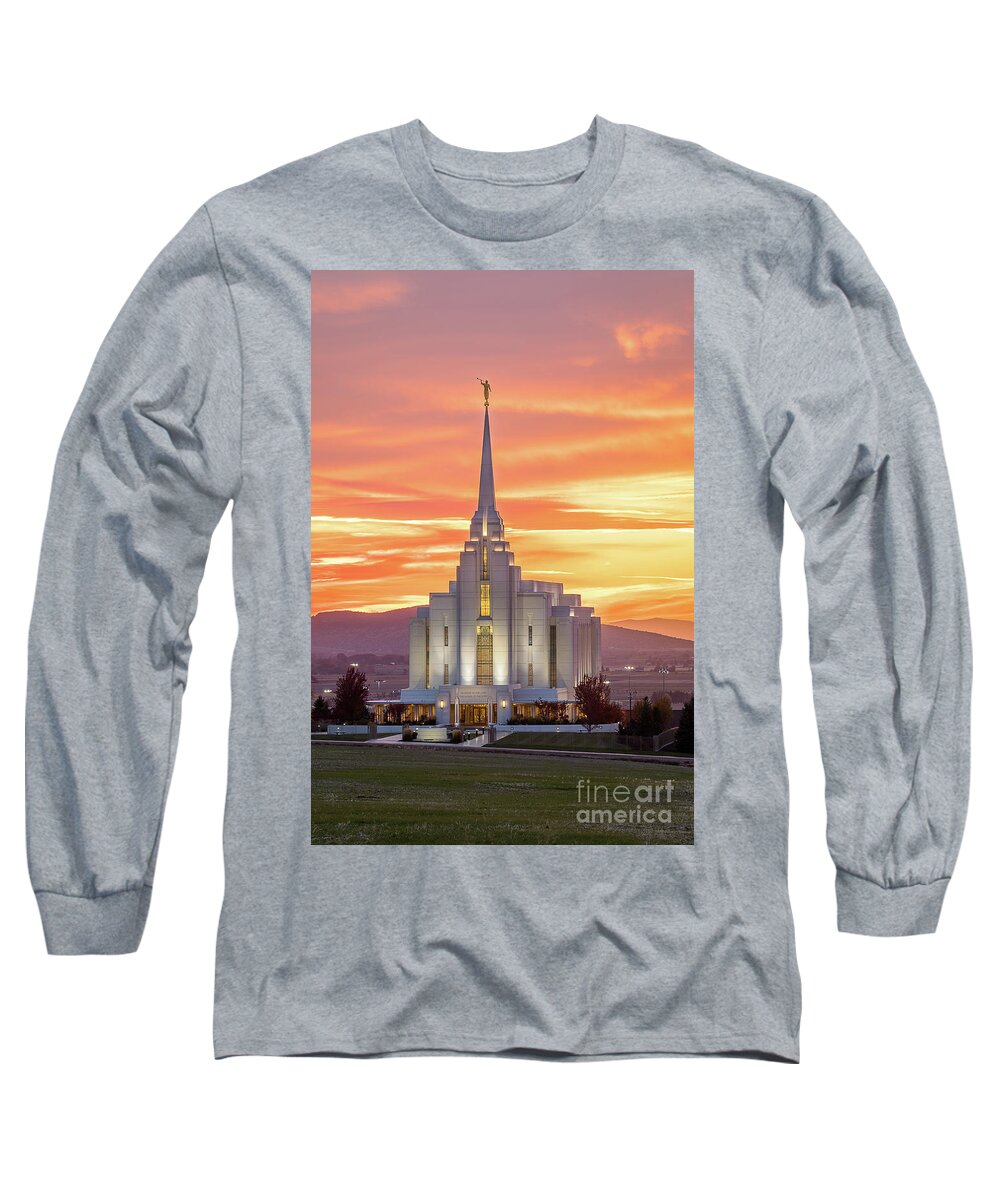 Rexburg Long Sleeve T-Shirt featuring the photograph A Beacon on the Hill by Bret Barton
