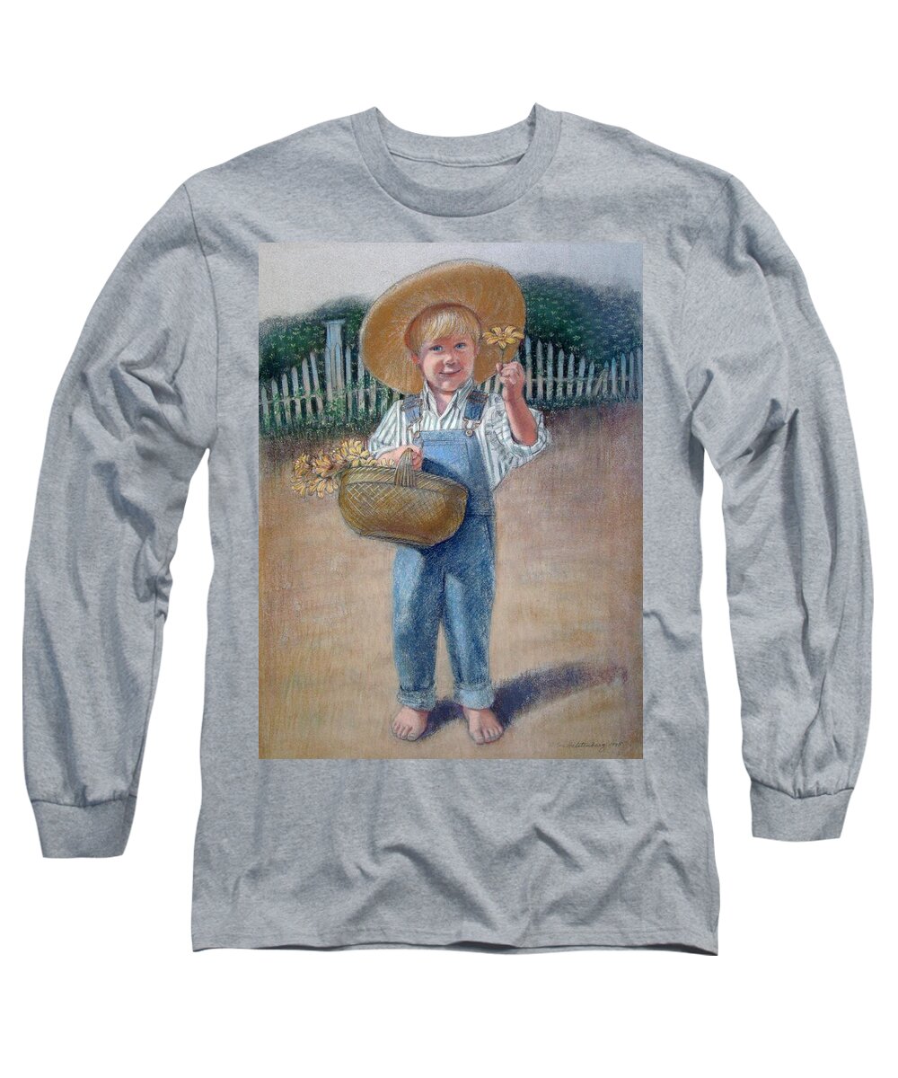 Americana Long Sleeve T-Shirt featuring the painting A Flower for You by Sue Halstenberg
