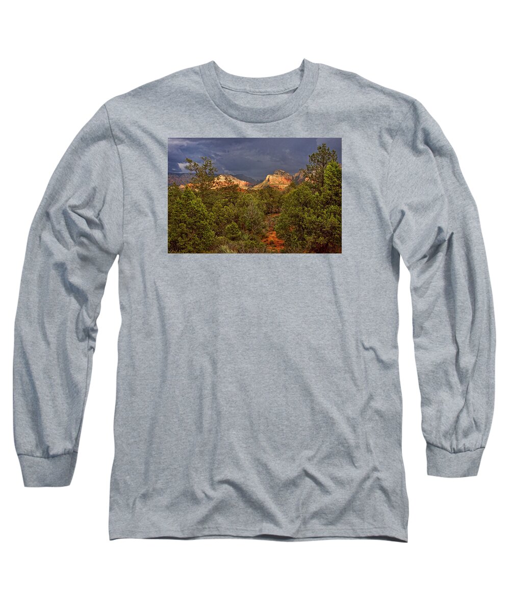 Canyon Long Sleeve T-Shirt featuring the photograph A Sliver of Light by Leda Robertson