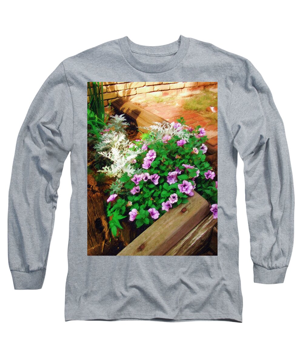 Floral Long Sleeve T-Shirt featuring the painting A Touch of Nature by Sandy MacGowan