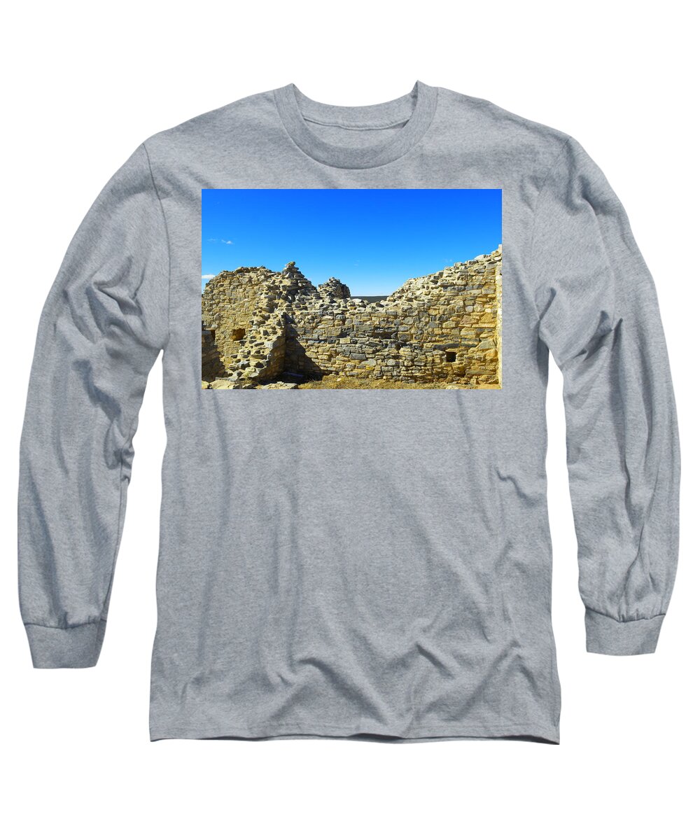 Buildings Long Sleeve T-Shirt featuring the photograph Abo mission ruins New Mexico by Jeff Swan