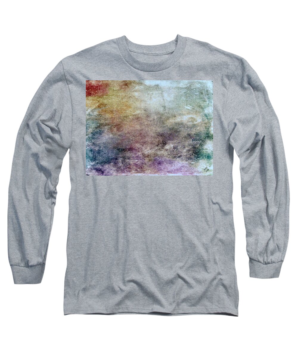 Abstract Long Sleeve T-Shirt featuring the painting Abstract 47 by Marian Lonzetta
