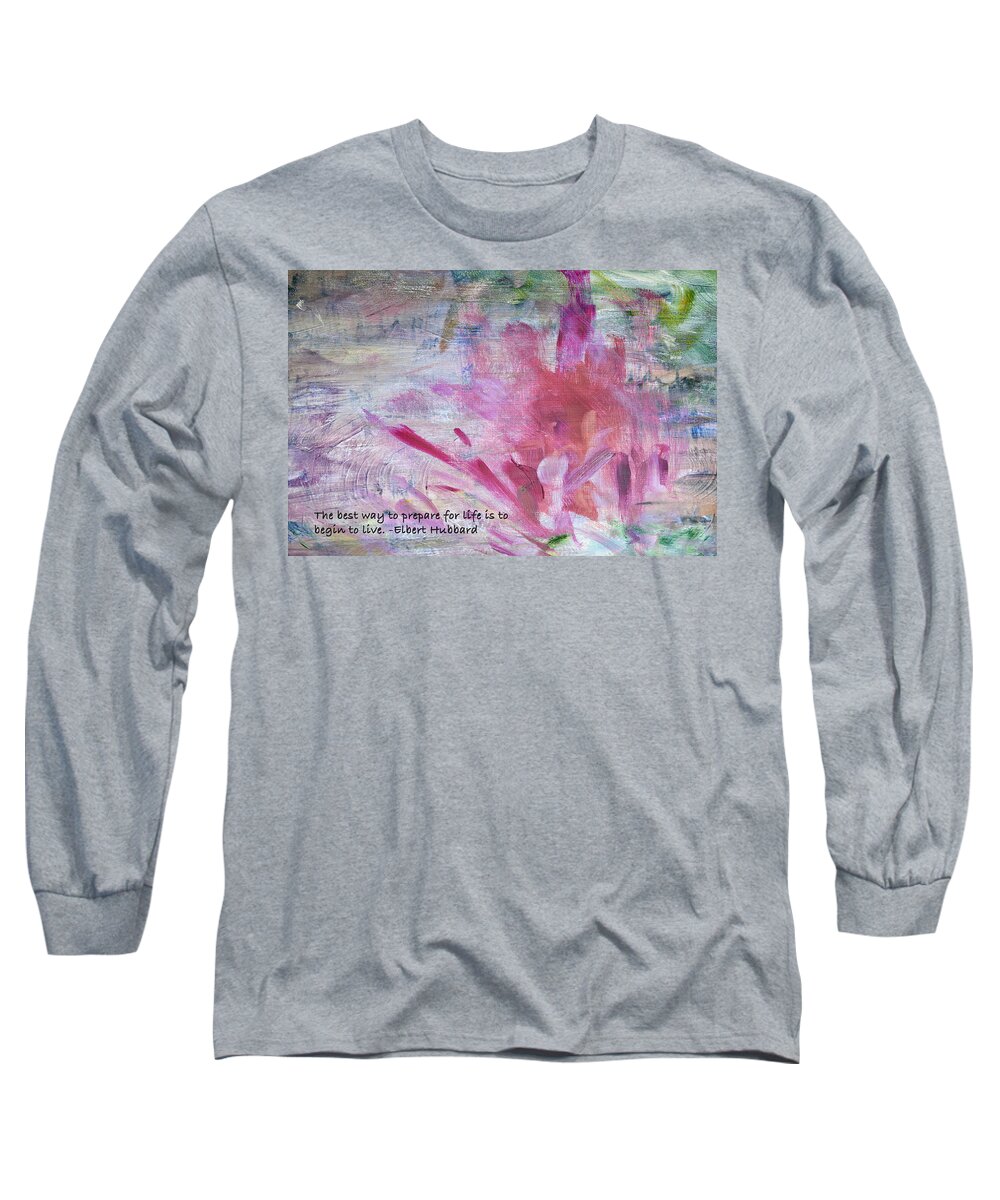 Abstract Framed Art Long Sleeve T-Shirt featuring the digital art Famous Quotes Hubbard by Patricia Lintner