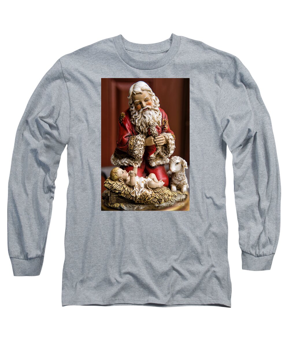Adoring Santa Long Sleeve T-Shirt featuring the photograph Adoring Santa by Bonnie Barry