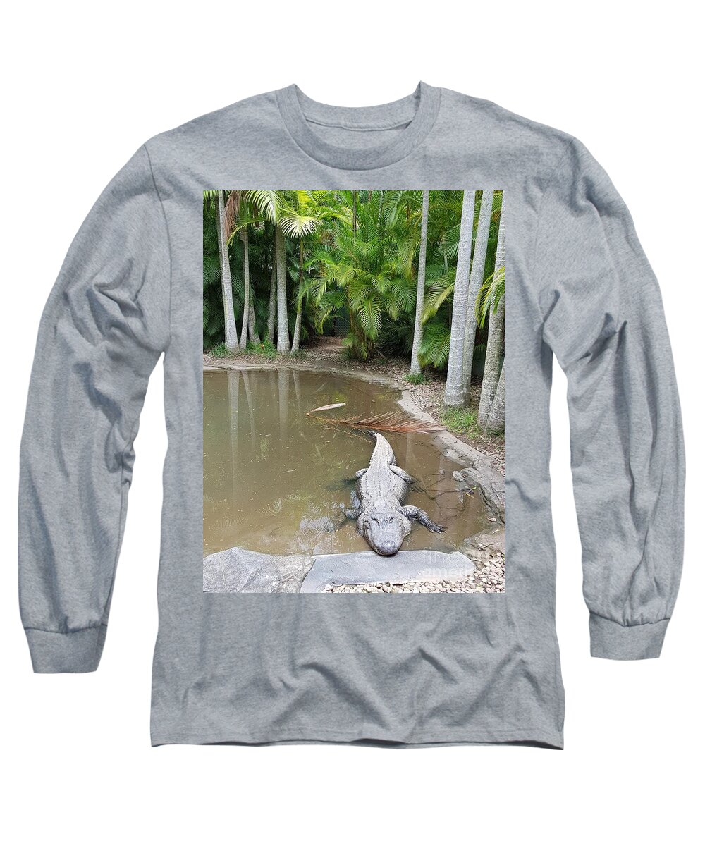 Alligator Long Sleeve T-Shirt featuring the photograph Alligator by Cassy Allsworth
