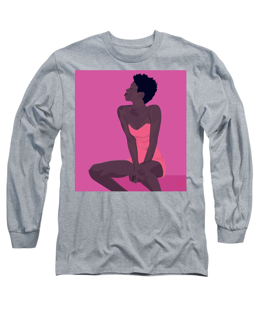 Pink Long Sleeve T-Shirt featuring the digital art Allison by Scheme Of Things Graphics