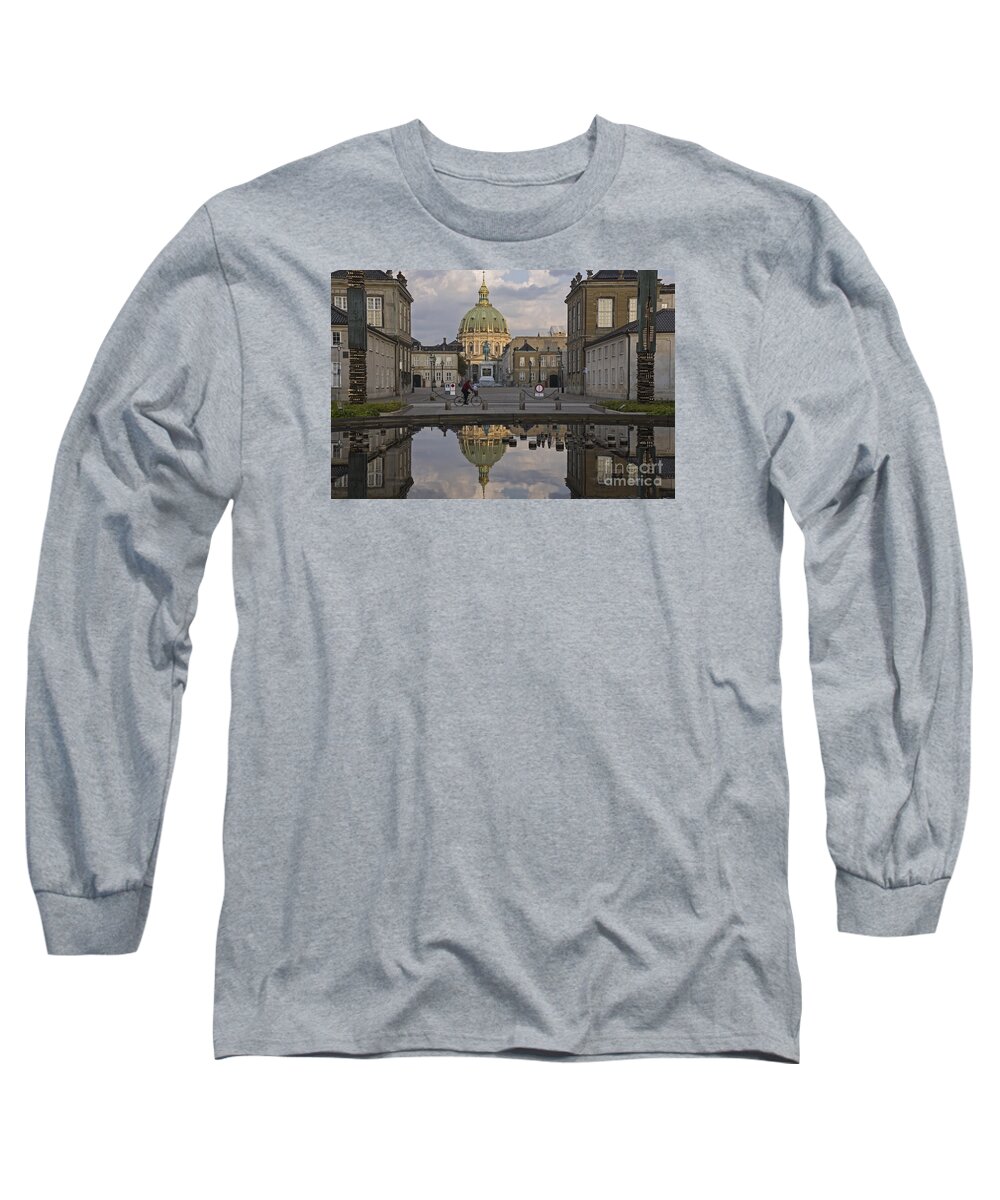 Amalienborg Castle Long Sleeve T-Shirt featuring the photograph Amalienborg Castle and the Marble Church by Inge Riis McDonald