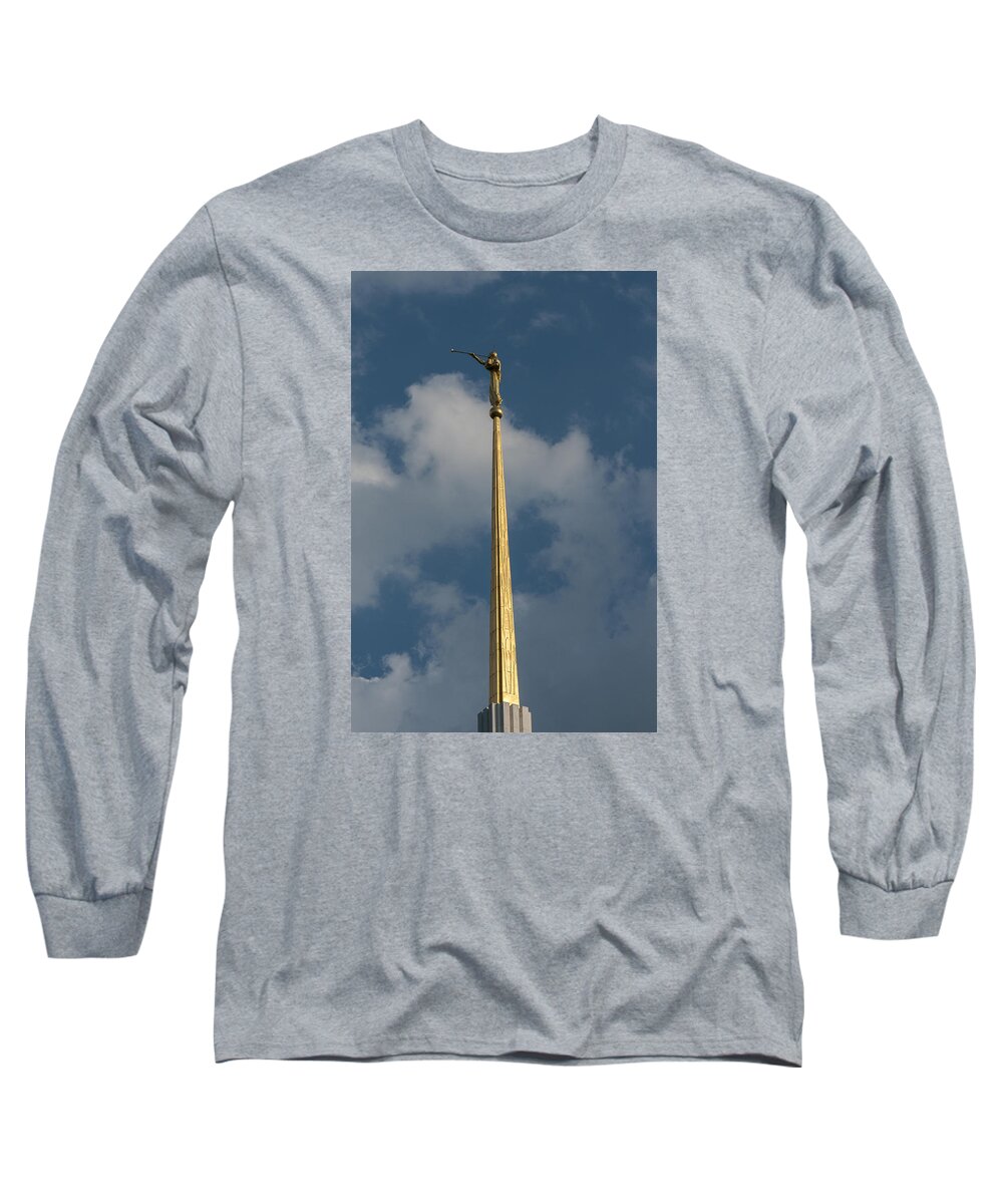 Architecture Long Sleeve T-Shirt featuring the photograph Angel Gabriel in the sky by Brian Green