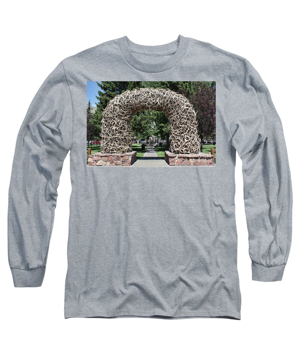Antler Arch Long Sleeve T-Shirt featuring the photograph Antler Arch In Jackson Hole by Teresa Zieba