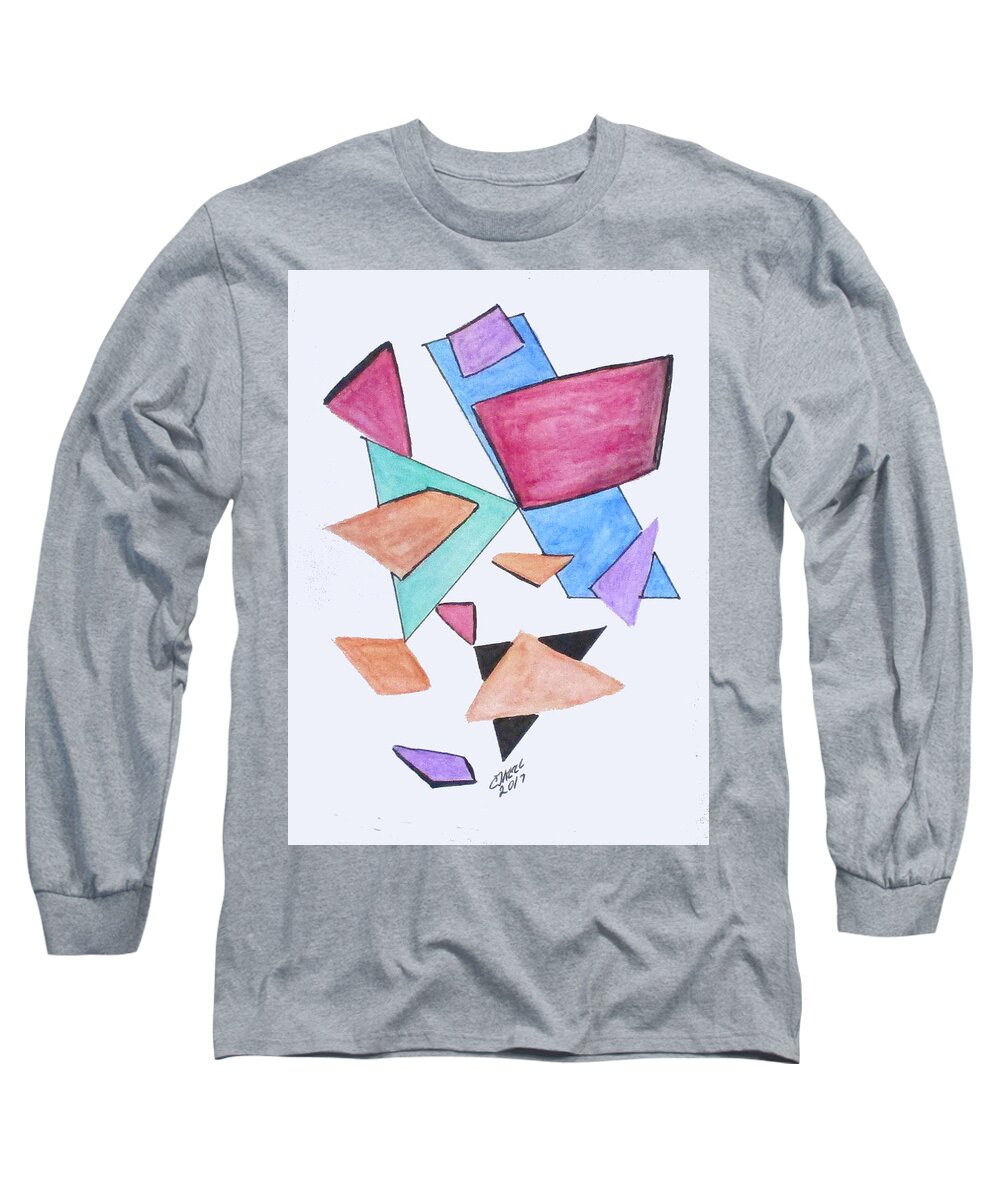 Doodling Long Sleeve T-Shirt featuring the painting Art Doodle No. 1 by Clyde J Kell