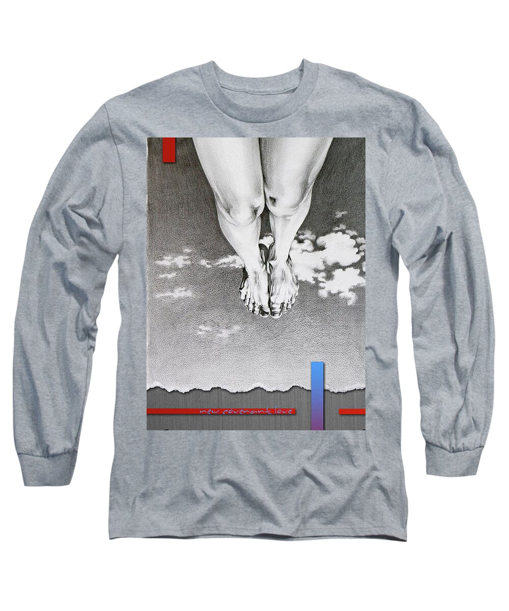 Digital Art Long Sleeve T-Shirt featuring the drawing ASCENSION - The new covenant love by Ian Anderson