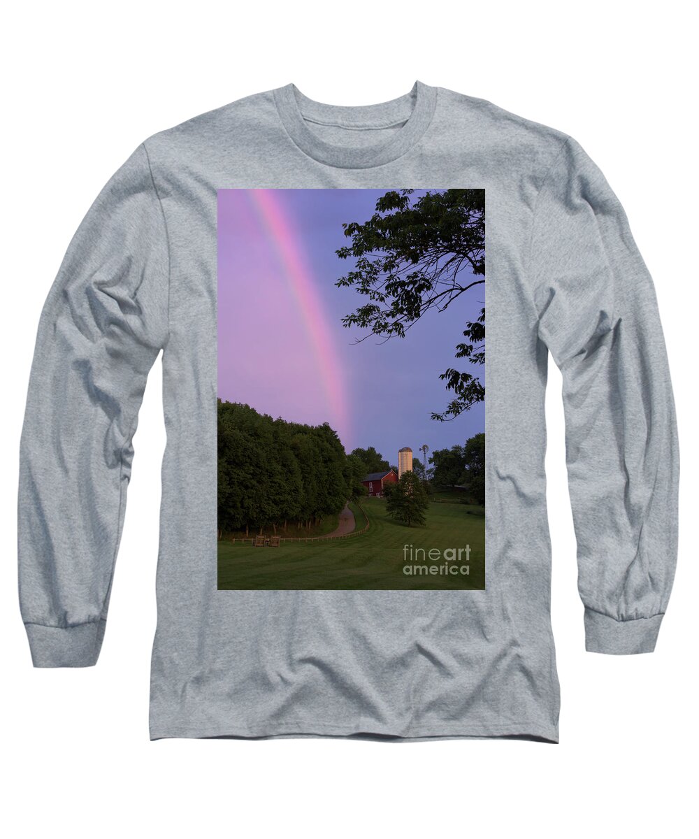 Farm Long Sleeve T-Shirt featuring the photograph At the End of the Rainbow by Nicki McManus
