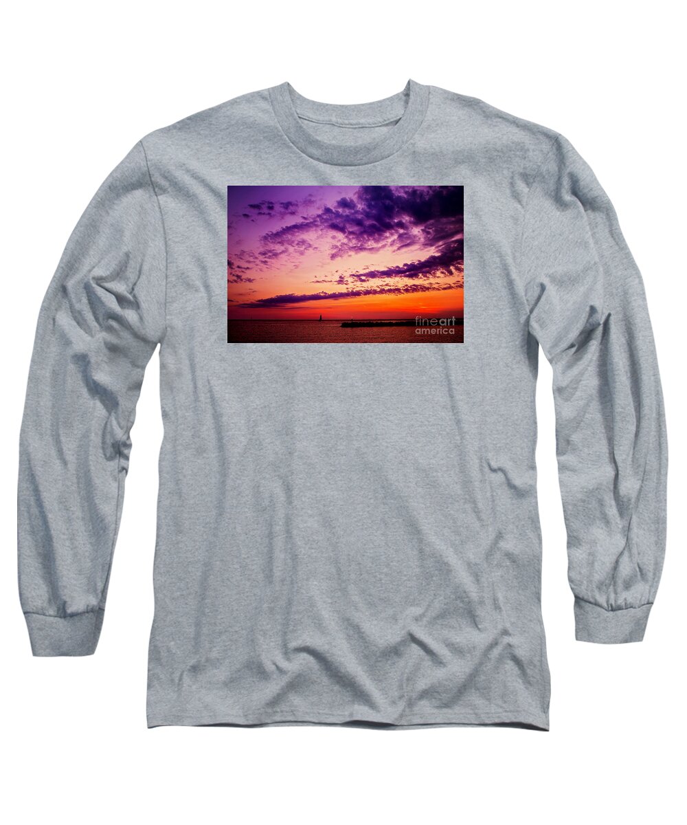 Ludington Michigan Long Sleeve T-Shirt featuring the photograph August Night by Randall Cogle