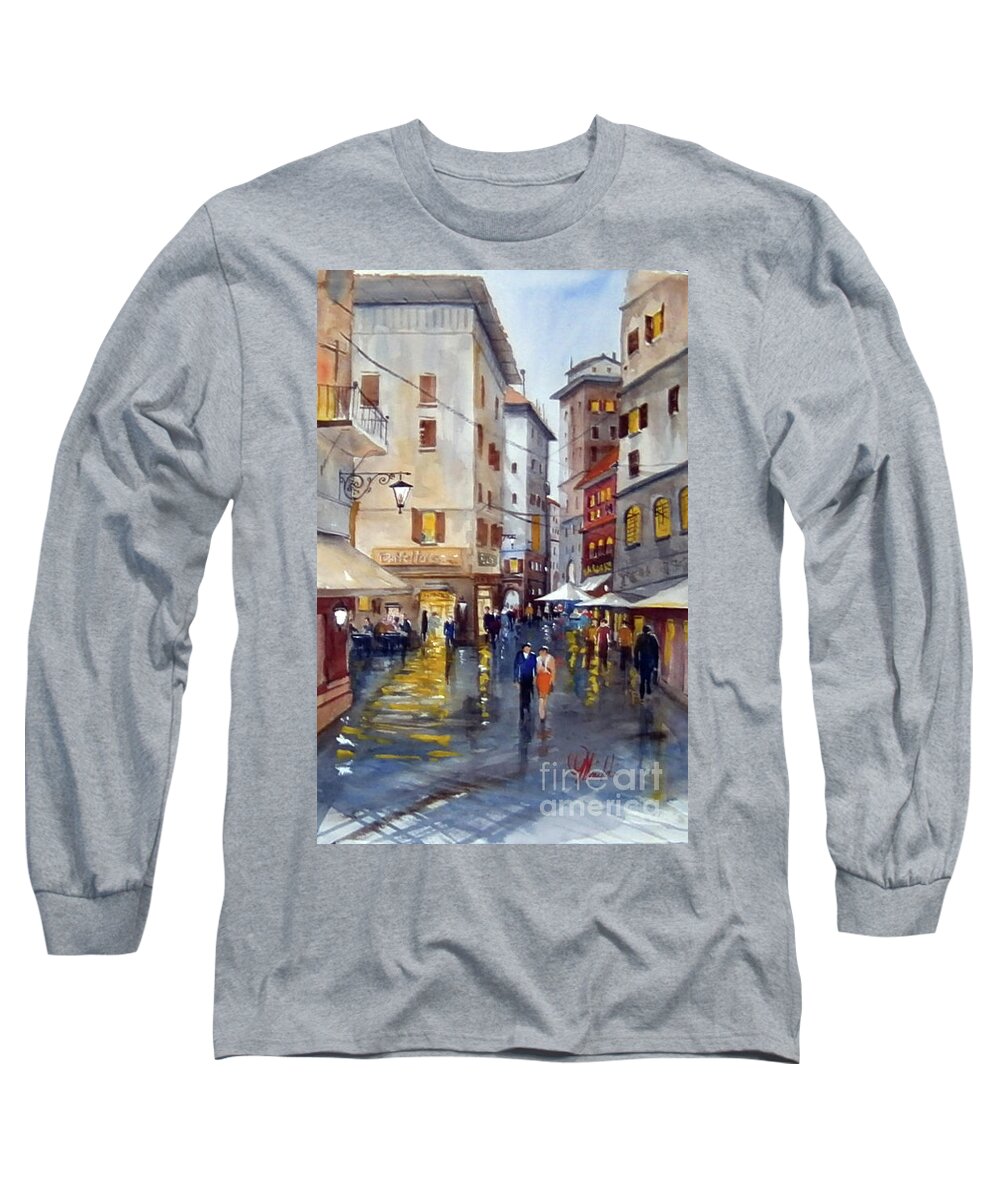 Paintings Long Sleeve T-Shirt featuring the painting Baffettos Rome by Gerald Miraldi