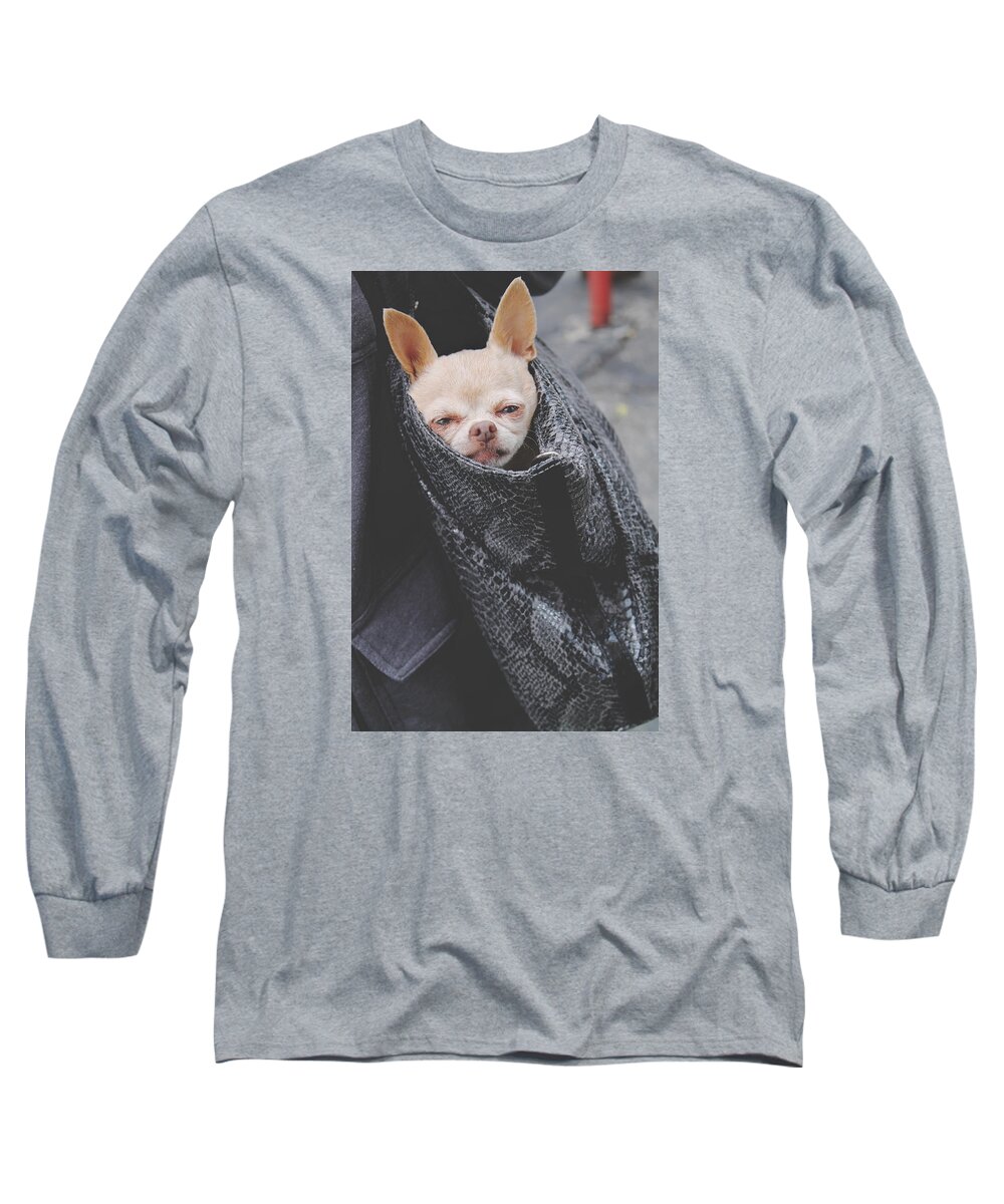 Dogs Long Sleeve T-Shirt featuring the photograph Bagged by Laurie Search