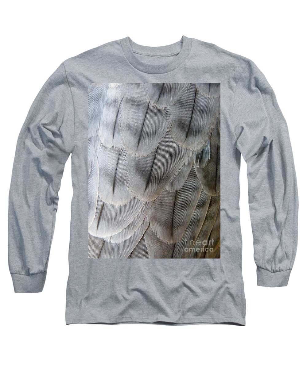 Falcon Long Sleeve T-Shirt featuring the photograph Barbary Falcon Feathers by Lainie Wrightson