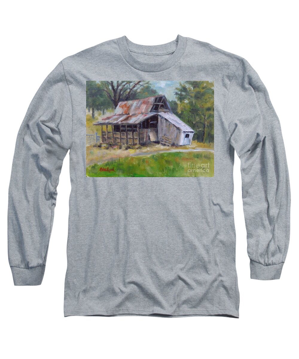 Landscape Long Sleeve T-Shirt featuring the painting Barn Shack by William Reed