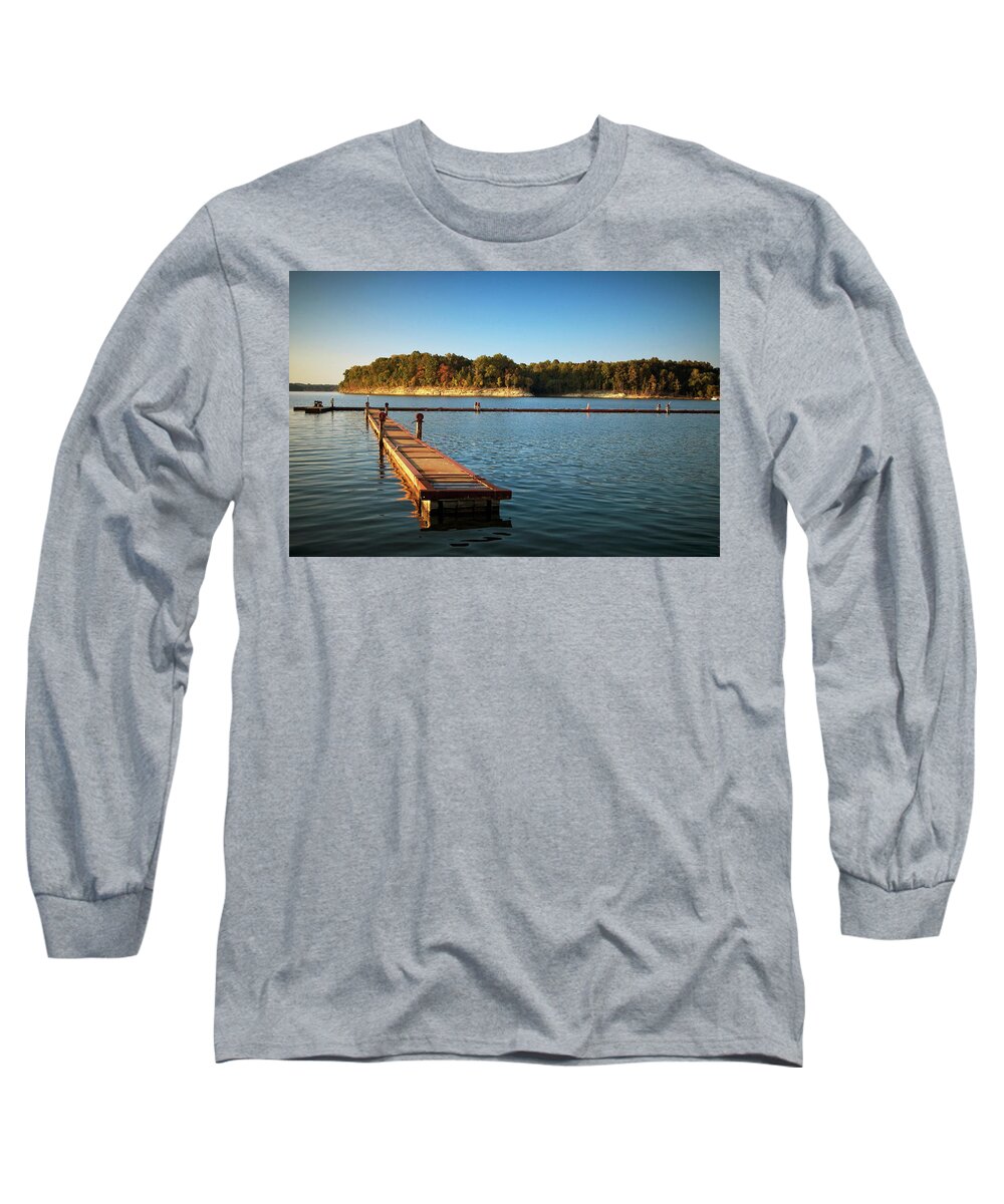 Barren Long Sleeve T-Shirt featuring the photograph Barren River Lake Dock by Amber Flowers