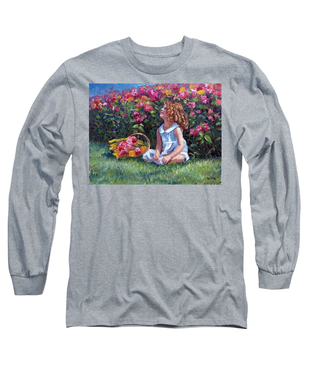 Children Long Sleeve T-Shirt featuring the painting Basking in the Sunlight by Marie Witte