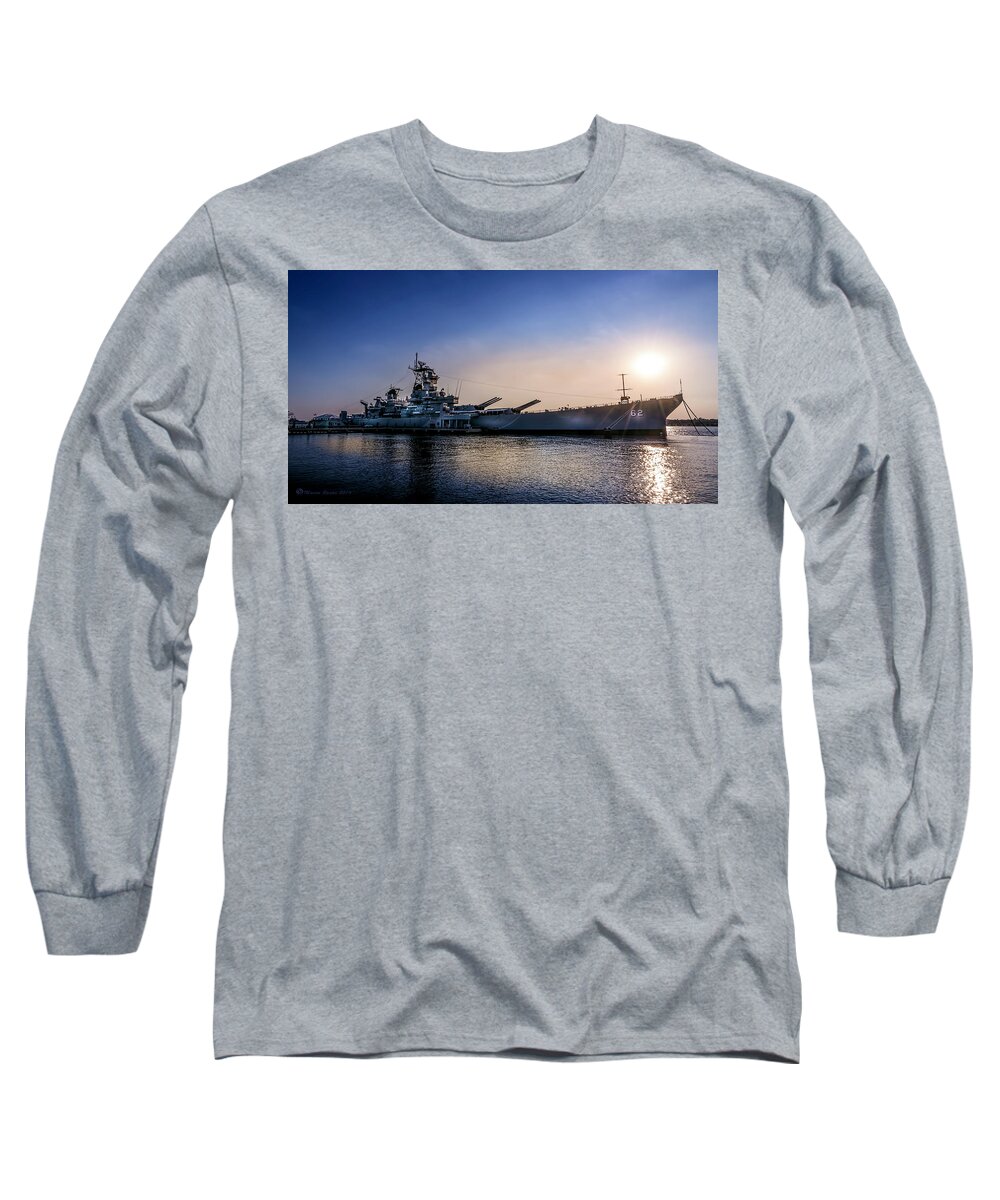 Marvin Saptes Long Sleeve T-Shirt featuring the photograph Battleship New Jersey by Marvin Spates