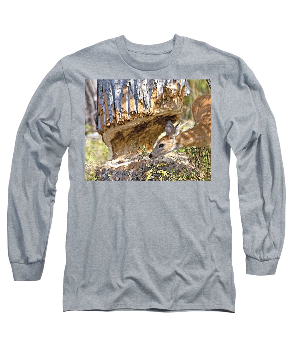 Deer Long Sleeve T-Shirt featuring the photograph Beaver Wannabe by Gary Beeler