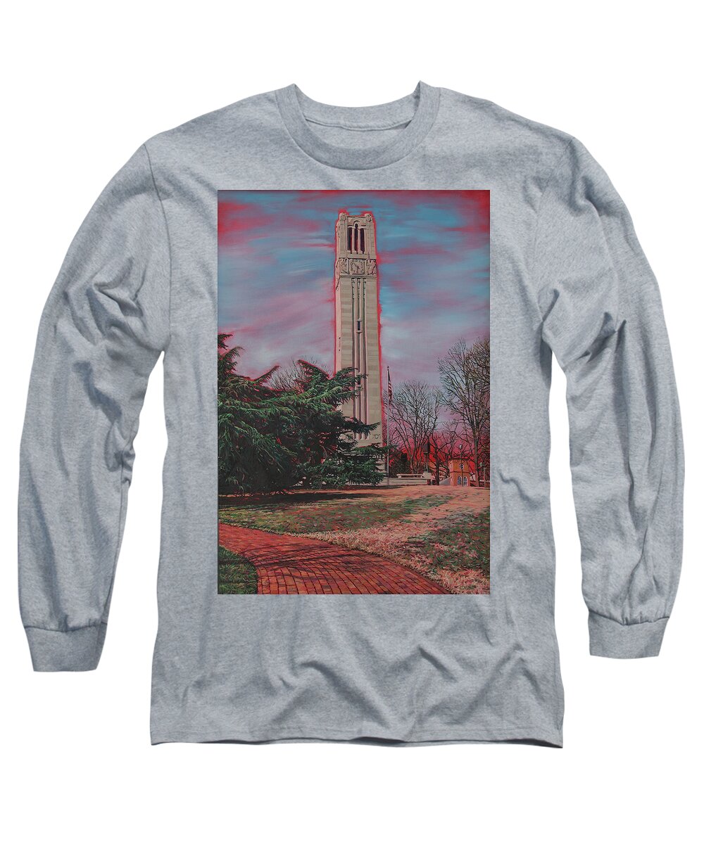 Bell Tower Long Sleeve T-Shirt featuring the painting Bell Tower by Tommy Midyette