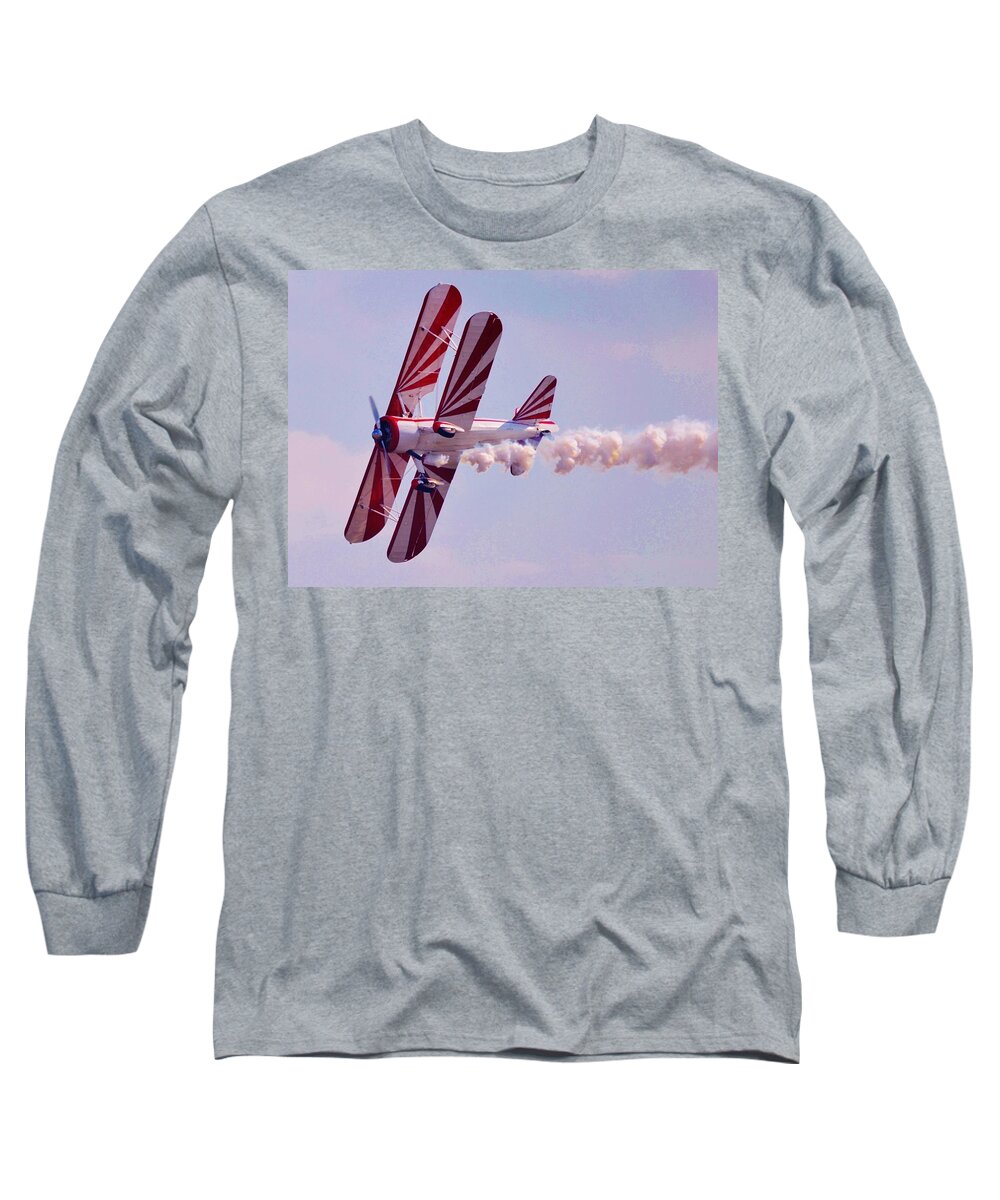 Plane Long Sleeve T-Shirt featuring the photograph Belly of a Biplane by Eileen Brymer