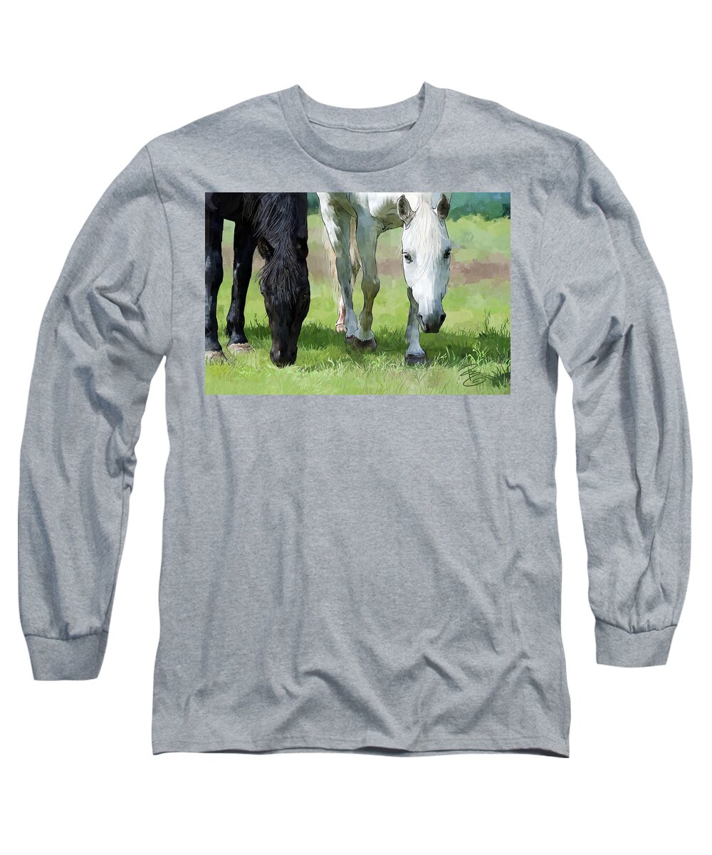 Agriculture Long Sleeve T-Shirt featuring the digital art Best Buddies by Debra Baldwin