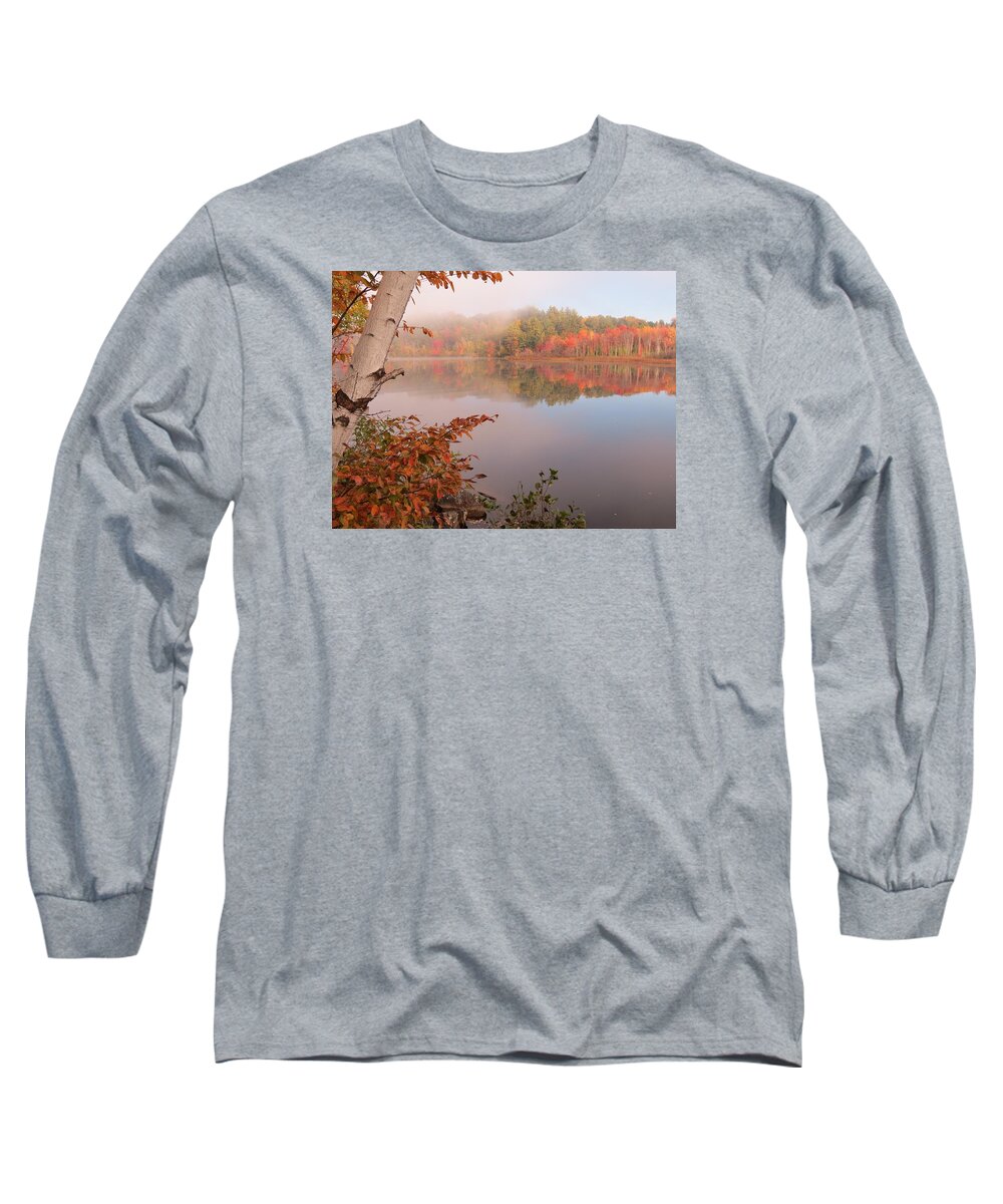 Mist Long Sleeve T-Shirt featuring the photograph Birch and Beyond by MTBobbins Photography
