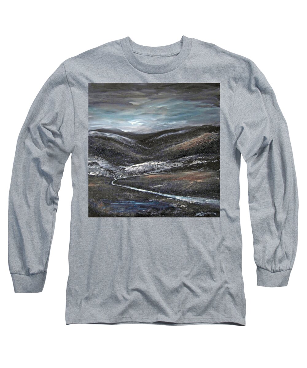 Hills Long Sleeve T-Shirt featuring the painting Black Hills by Roberta Rotunda