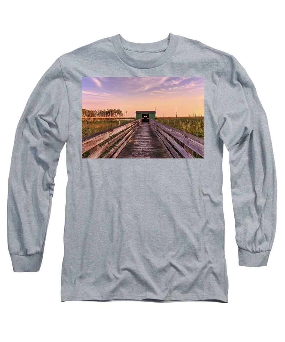 Chesapeake Bay Long Sleeve T-Shirt featuring the photograph Blackwater Blind by Jennifer Casey