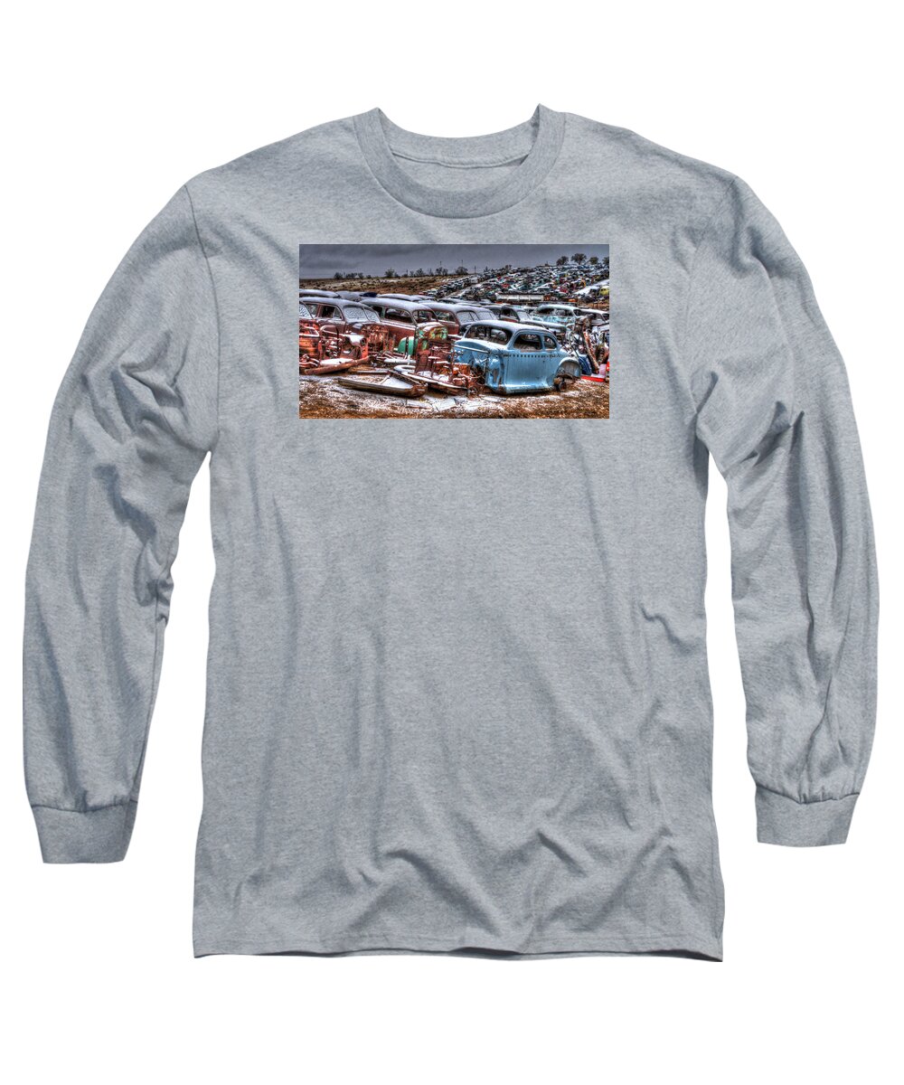 Salvage Yard Long Sleeve T-Shirt featuring the photograph Blue by Craig Incardone