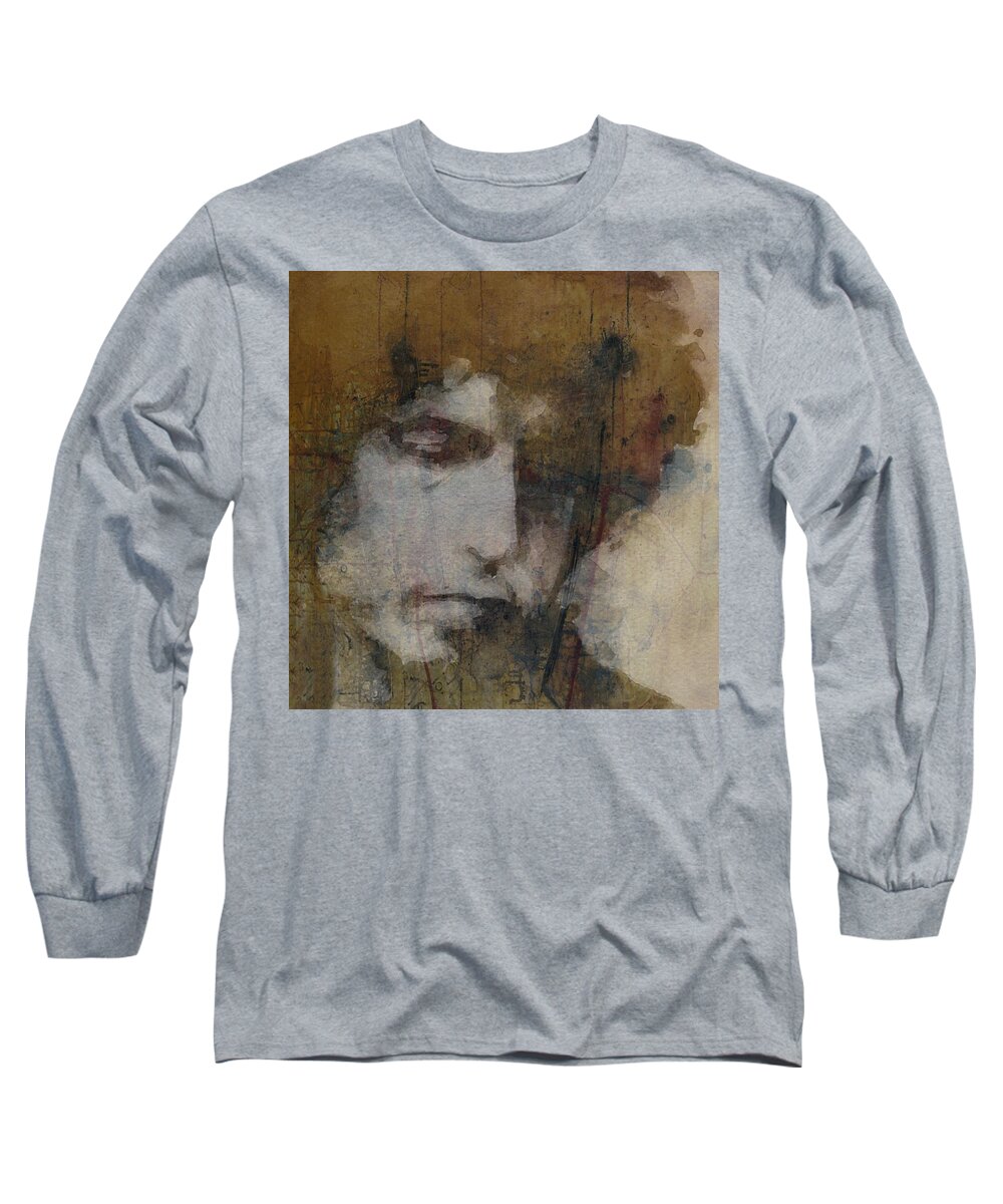 Bob Dylan Long Sleeve T-Shirt featuring the mixed media Bob Dylan - The Times They Are A Changin' by Paul Lovering