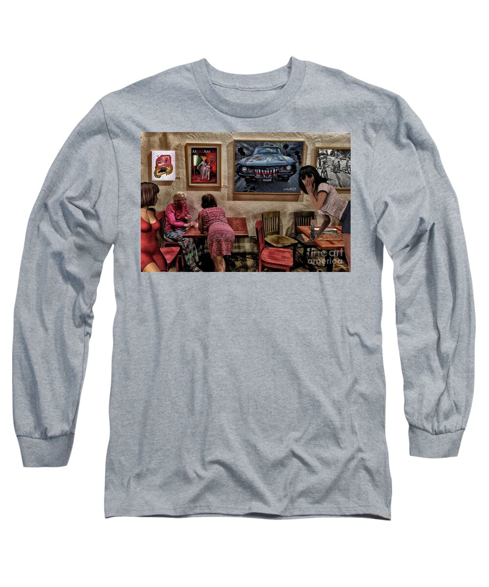 Long Beach Long Sleeve T-Shirt featuring the digital art BoxHead Boy Caught Wandering Off by Bob Winberry