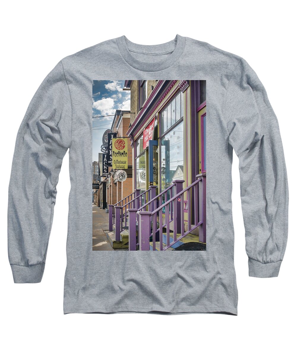 Brady Street Long Sleeve T-Shirt featuring the photograph Brady Street Java by Kristine Hinrichs