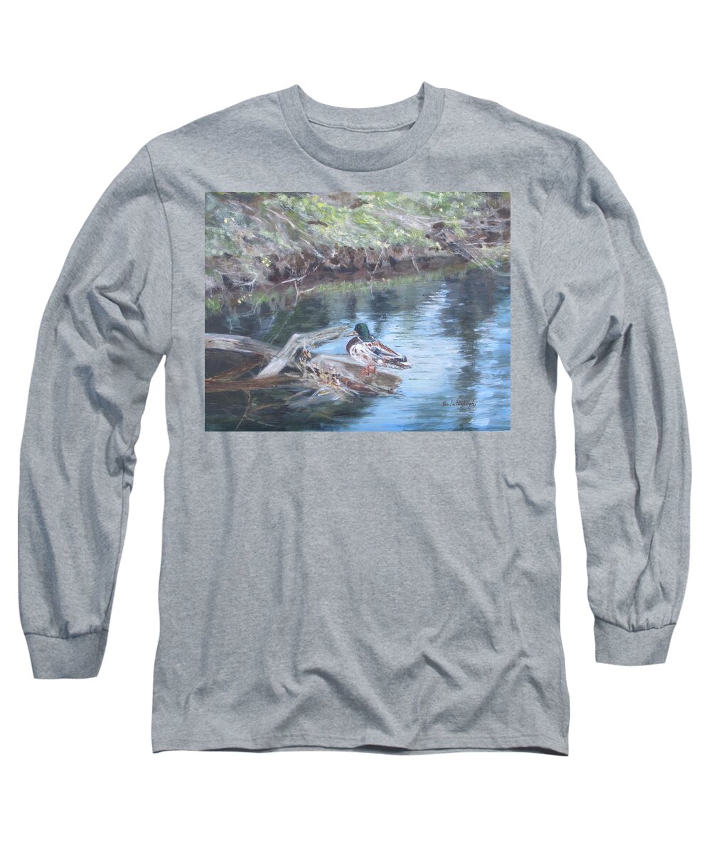 Acrylic Long Sleeve T-Shirt featuring the painting Break Time by Paula Pagliughi