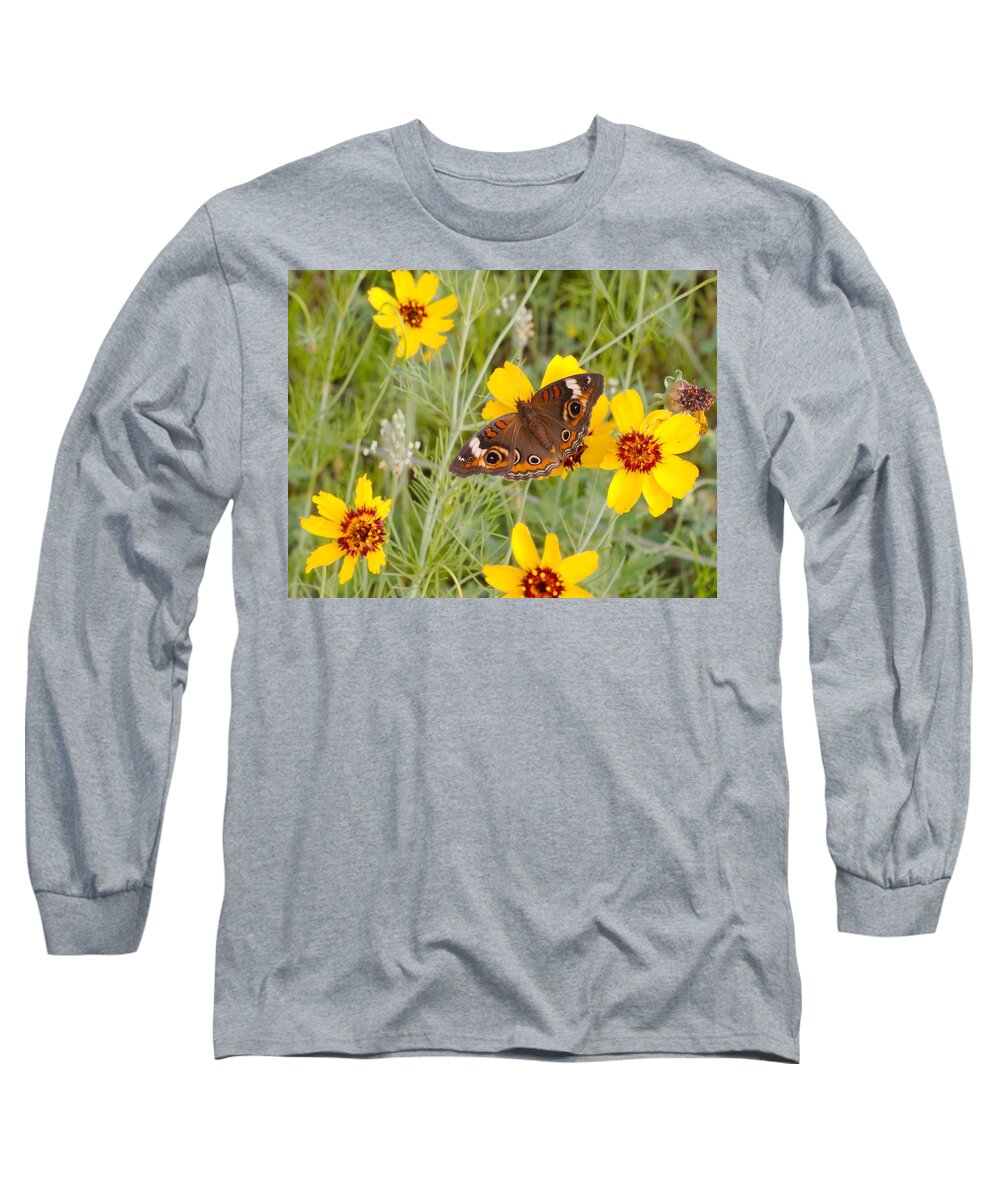 Buckeye Long Sleeve T-Shirt featuring the photograph Buckeye Butterfly by James Smullins