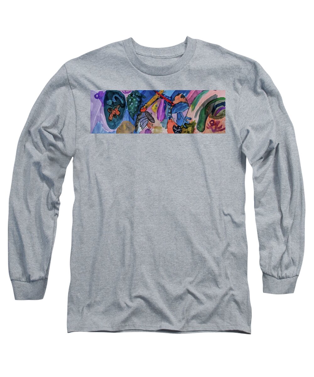  Long Sleeve T-Shirt featuring the painting Bug Land by Abigail White