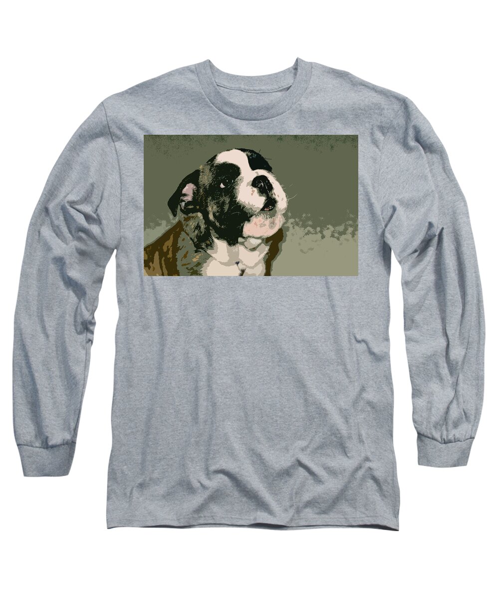 English Bulldog Long Sleeve T-Shirt featuring the photograph Bulldog Puppy by Geoff Jewett