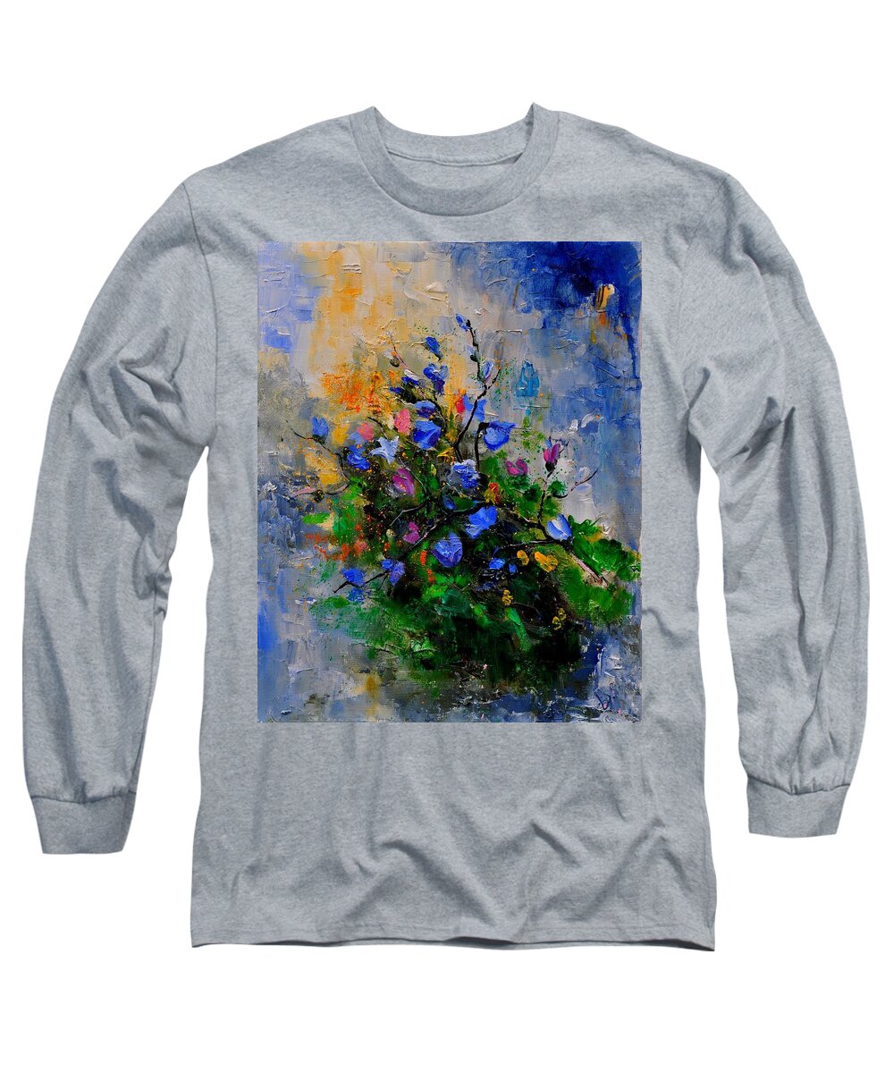 Flowers Long Sleeve T-Shirt featuring the painting Bunch 451130 by Pol Ledent