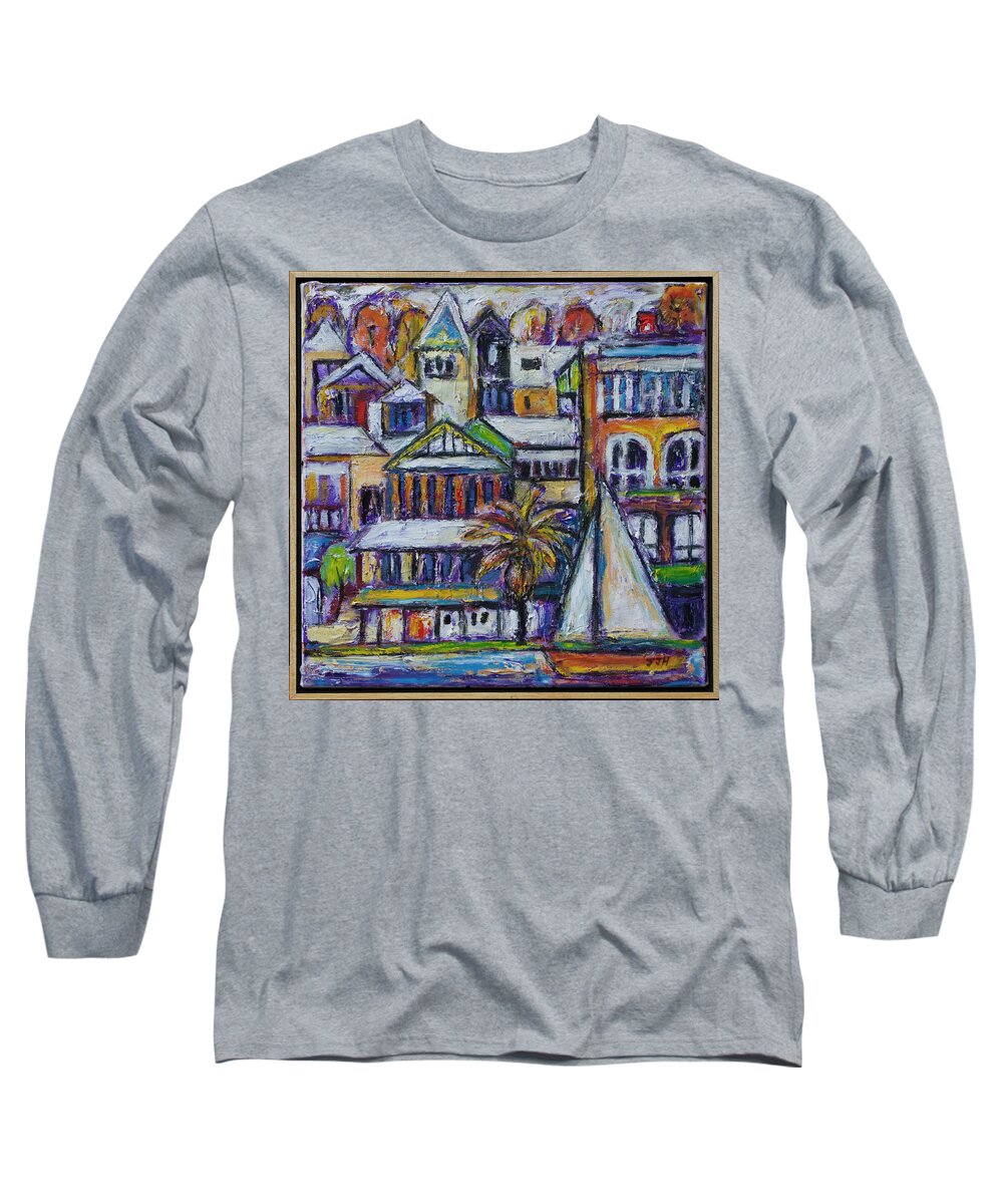 Fremantle Long Sleeve T-Shirt featuring the painting By the water - Freo by Jeremy Holton