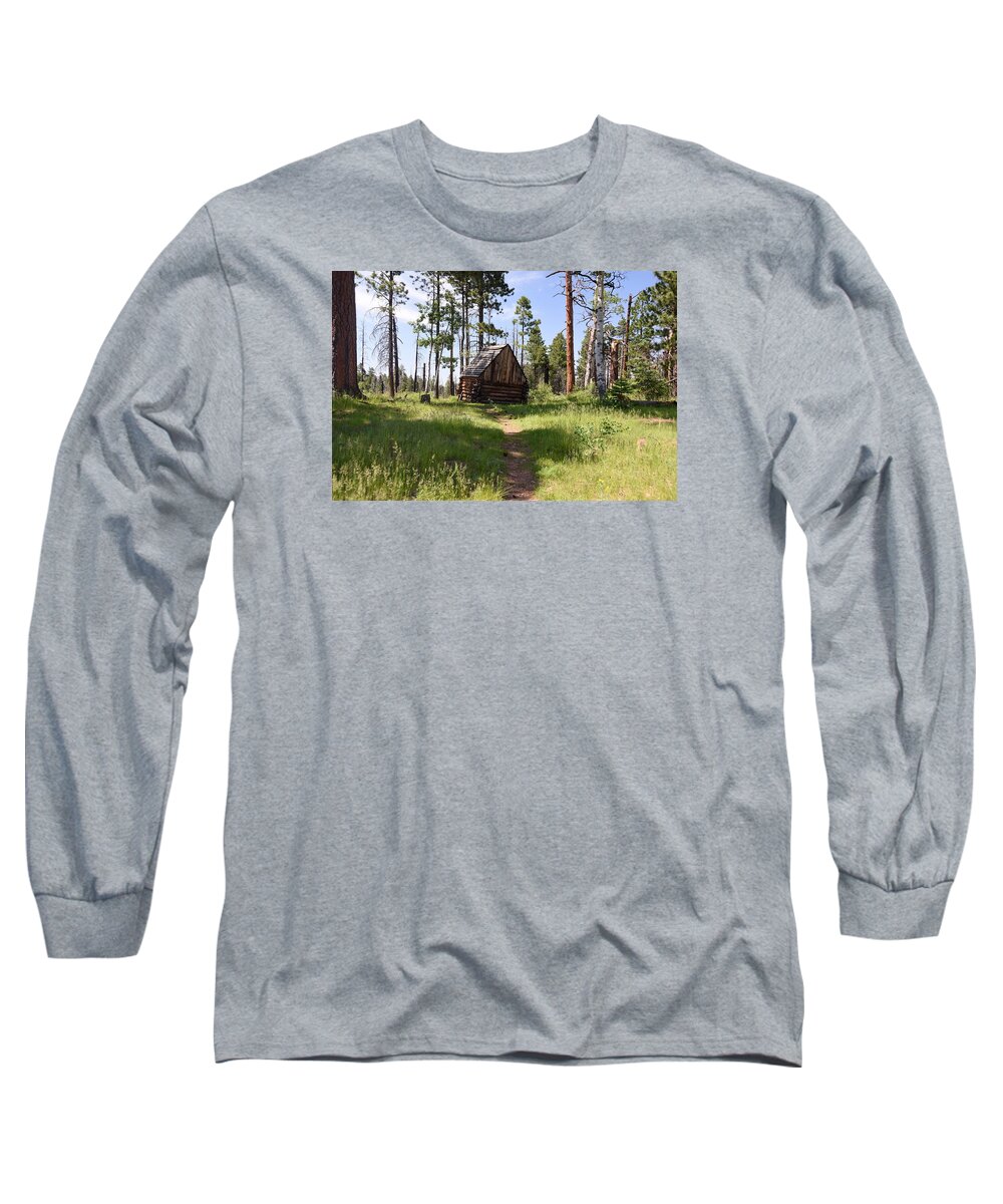 Photograph Long Sleeve T-Shirt featuring the photograph Cabin in the Woods by Richard Gehlbach