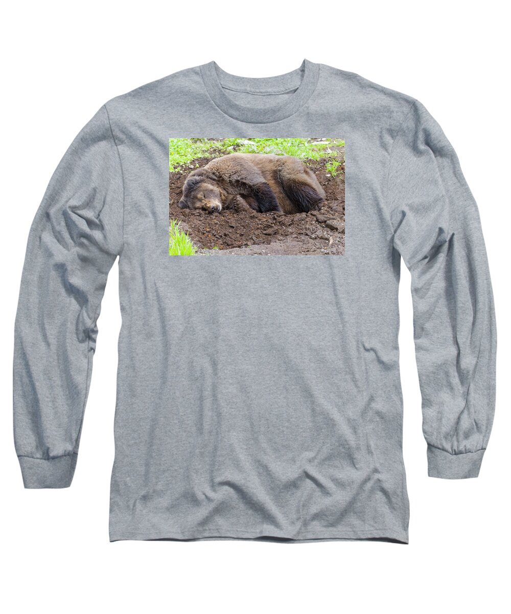 Wildlife. Brown Long Sleeve T-Shirt featuring the photograph Call Later by Harold Piskiel