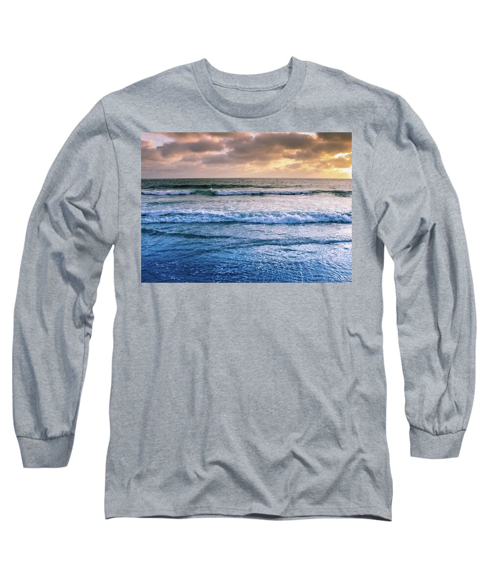 Ocean Long Sleeve T-Shirt featuring the photograph Calming by Alison Frank