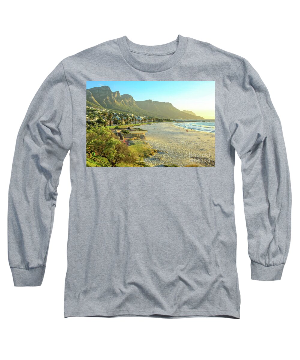 Cape Town Long Sleeve T-Shirt featuring the photograph Camps Bay at sunset by Benny Marty