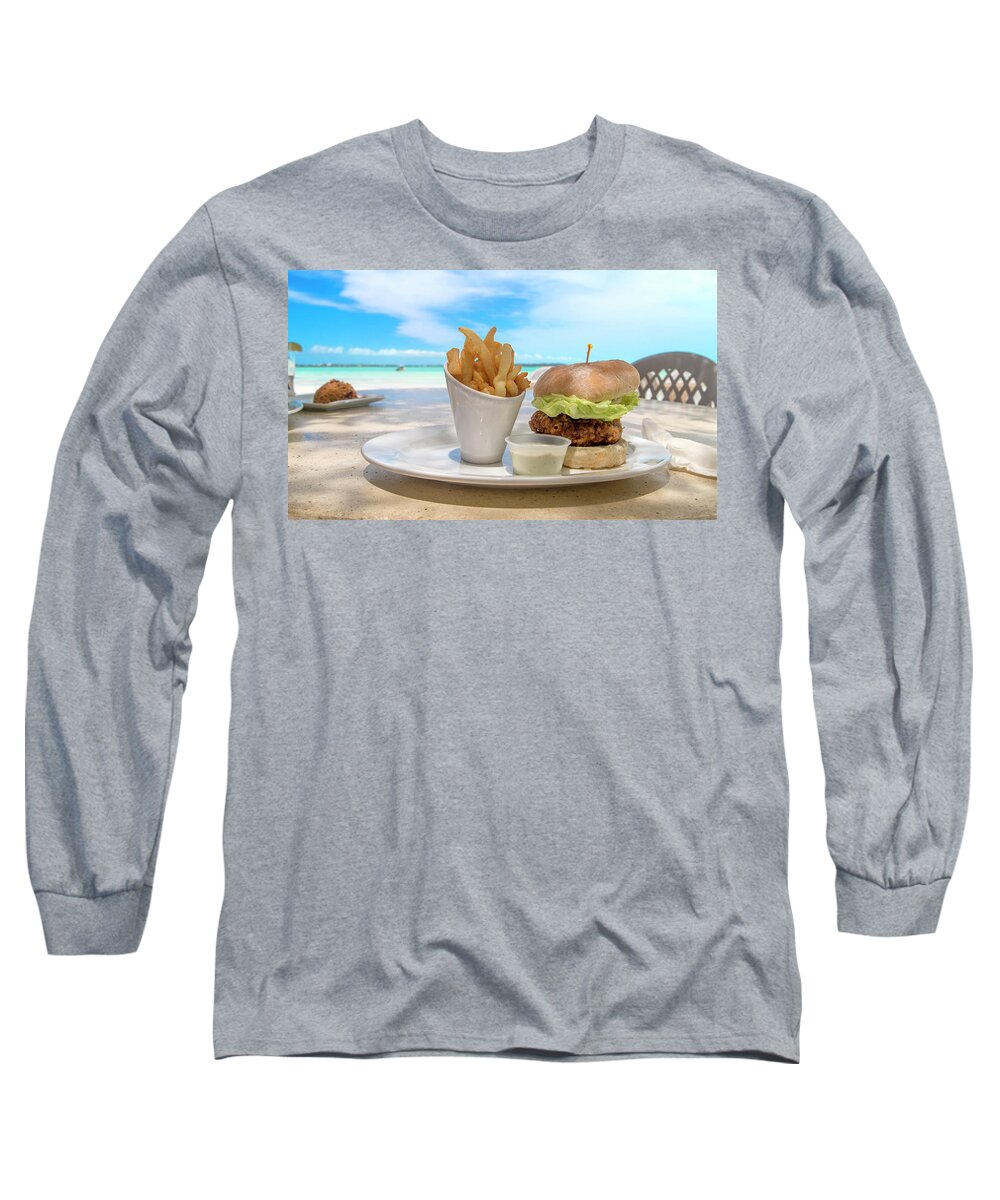 Turks Long Sleeve T-Shirt featuring the photograph Caribbean Conch Burger by Betsy Knapp