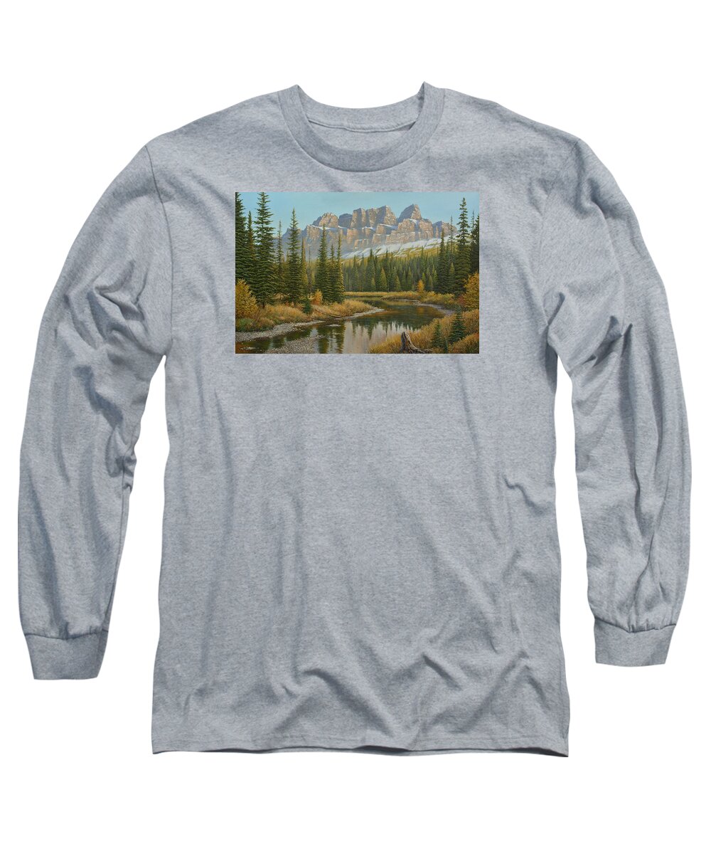 Jake Vandenbrink.canadian Long Sleeve T-Shirt featuring the painting Castle In The Sky by Jake Vandenbrink
