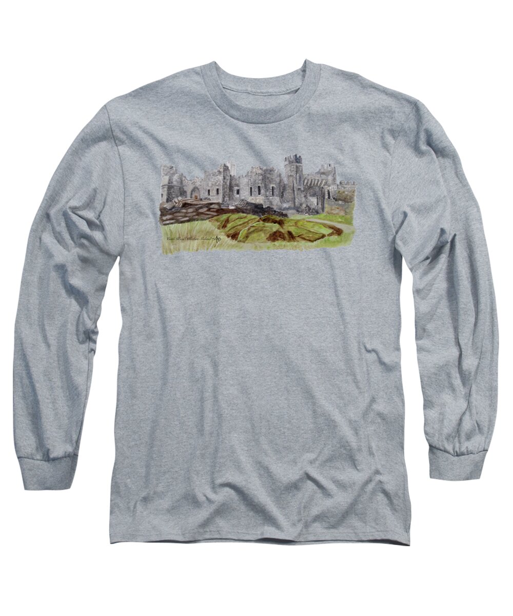 Castle Long Sleeve T-Shirt featuring the painting Castle Ward by Angeles M Pomata