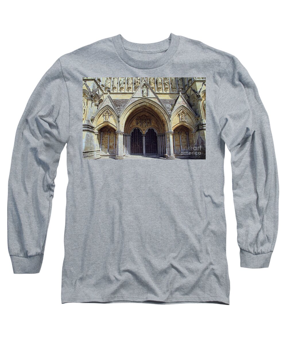 Cathedral Long Sleeve T-Shirt featuring the photograph Cathedral Entrance by Teresa Zieba